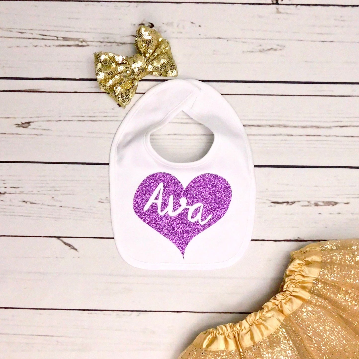 Custom Baby Bib, Baby Gift for Girl, Coming Home Outfit, Baby Name, Baby Clothes, Cheap Custom Baby Accessories, Glitter Bib