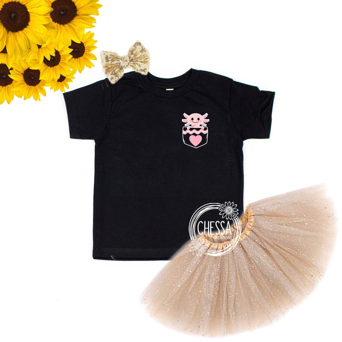 Cute Axolotl Pocket Shirt Boy or Girl Toddler Baby Youth Kid Soft Colored Kids Shirt Mens or Womens TShirt Zoo Birthday Animal Lover Gift