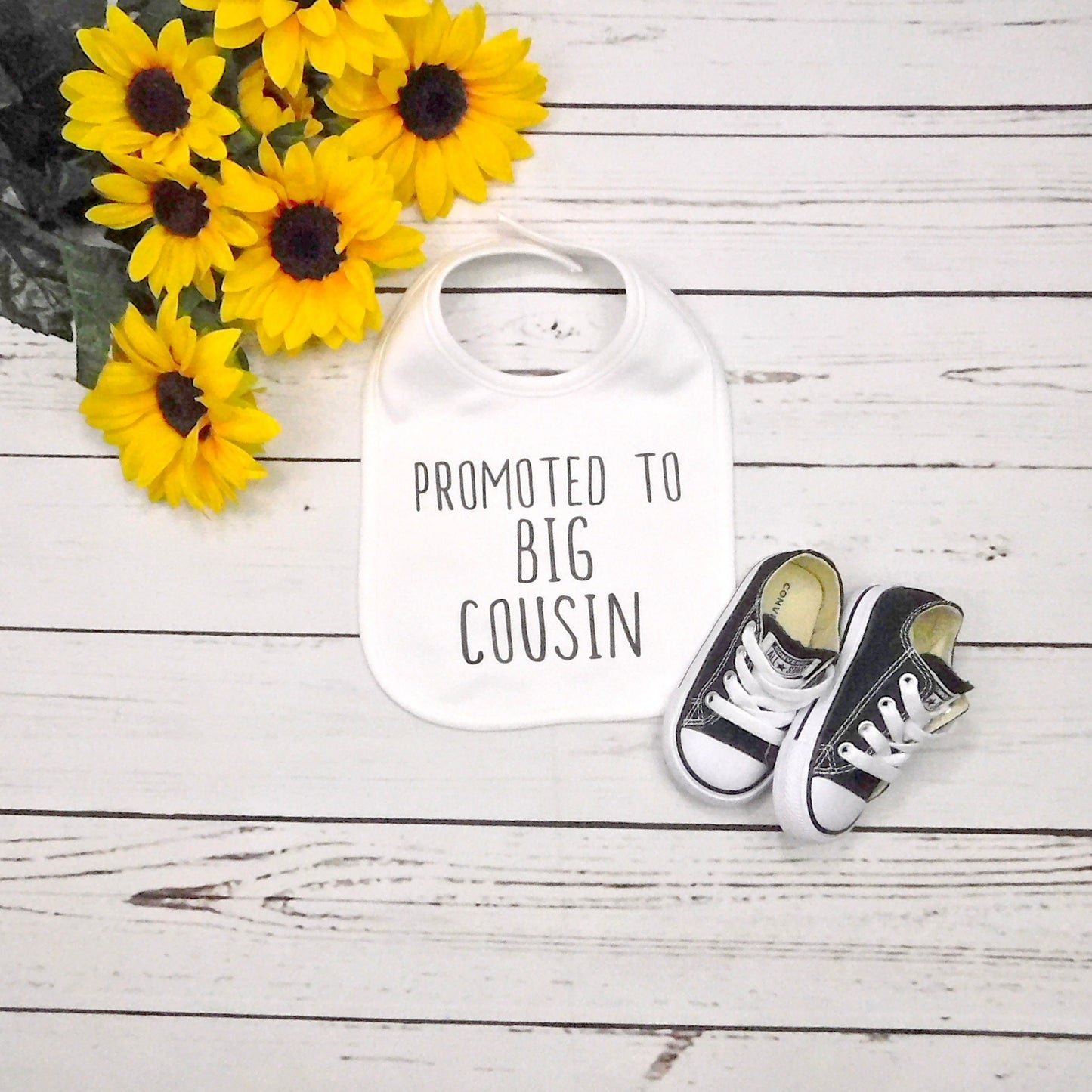 Promoted to Big Cousin, Baby Announcement Grandparent, Bib Pregnancy Announcement Shirt