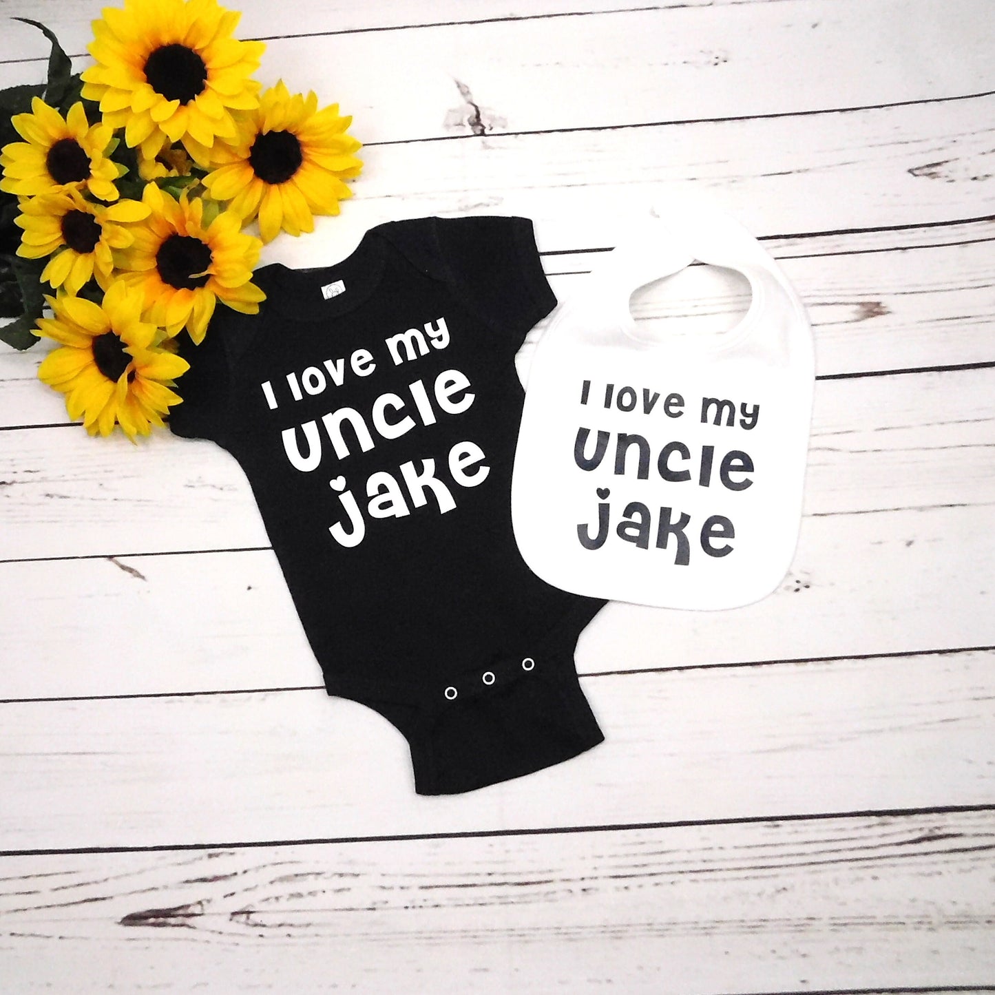 Custom Baby Gift Set, Bib and Outfit, Shirt, From Uncle, From Aunt