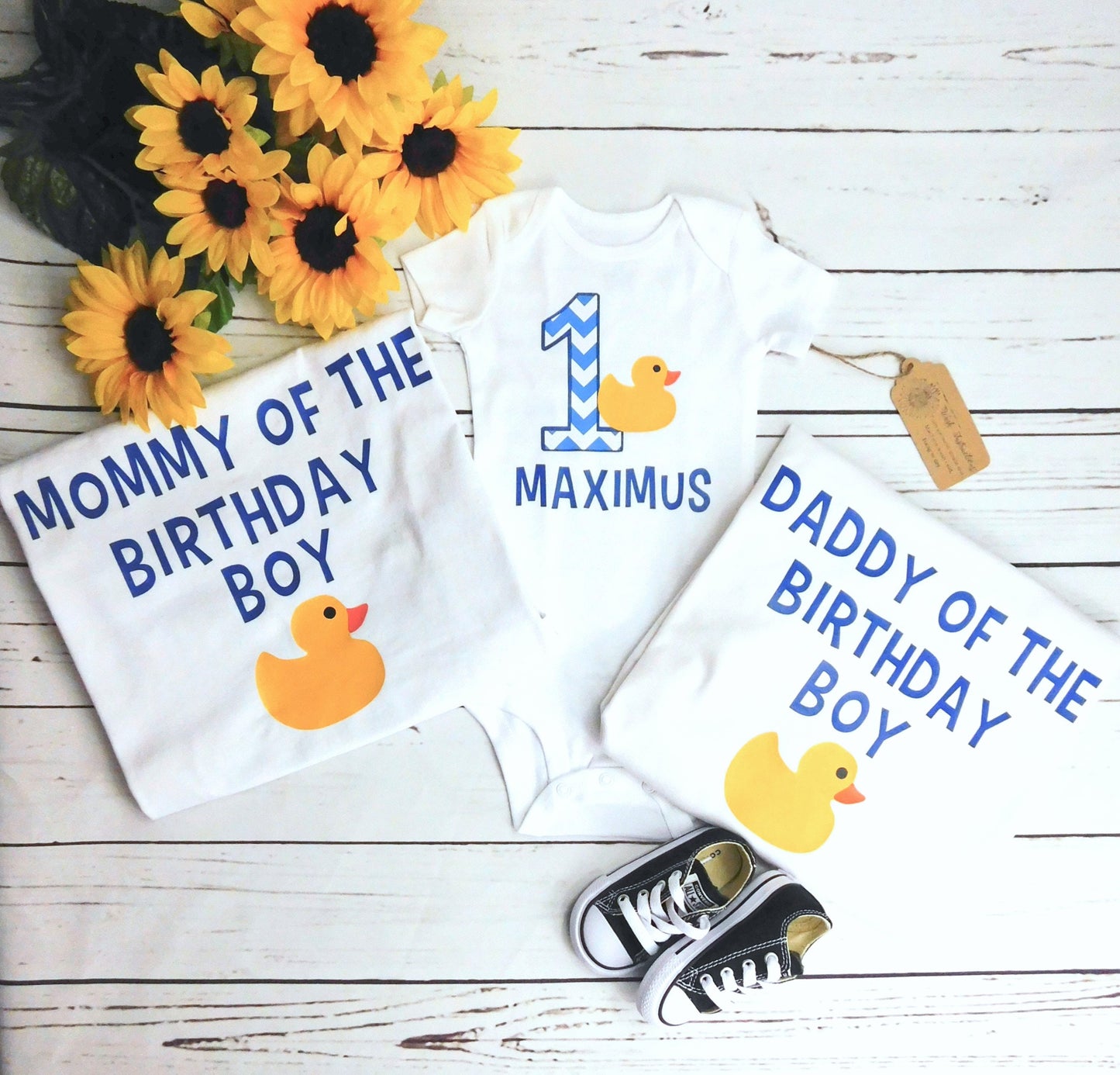 Rubber Ducky Birthday Shirt Duck 1st Birthday Boy Outfit Long Sleeve