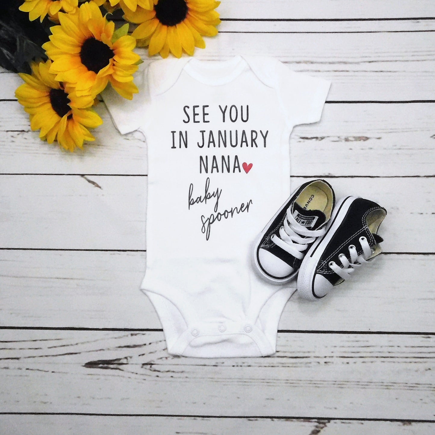 Pregnancy Announcement Grandparents, Personalized Baby Announce Bodysuit, Pregnancy, Husband