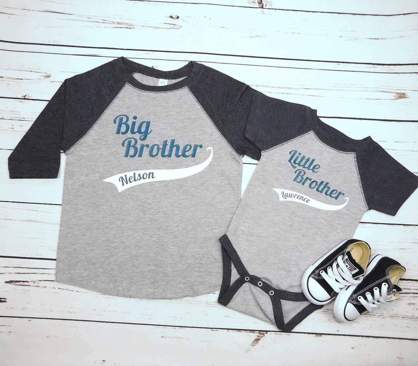 Big Brother Little Brother Shirts, Gift Pregnancy Announcement T Shirt, Long Sleeve Big Brother Shirt, Turquoise