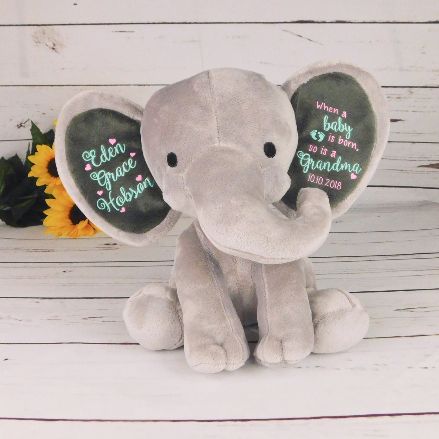 Custom Baby Announcement Grandparent, Elephant Pregnancy Announcement, Add Any Text!, Elephant