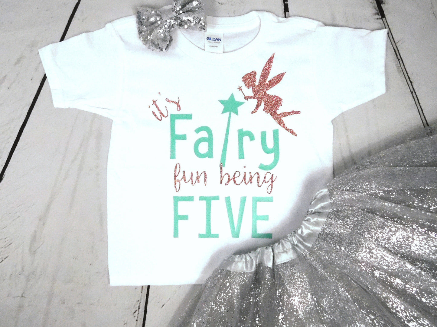 Girls Fairy 4th Birthday Party Outfit ANY AGE Fairy Party One Year Old Girl Birthday Outfit, 1, 2, 3, Gold and Pink Long Sleeve Tutu & Bow