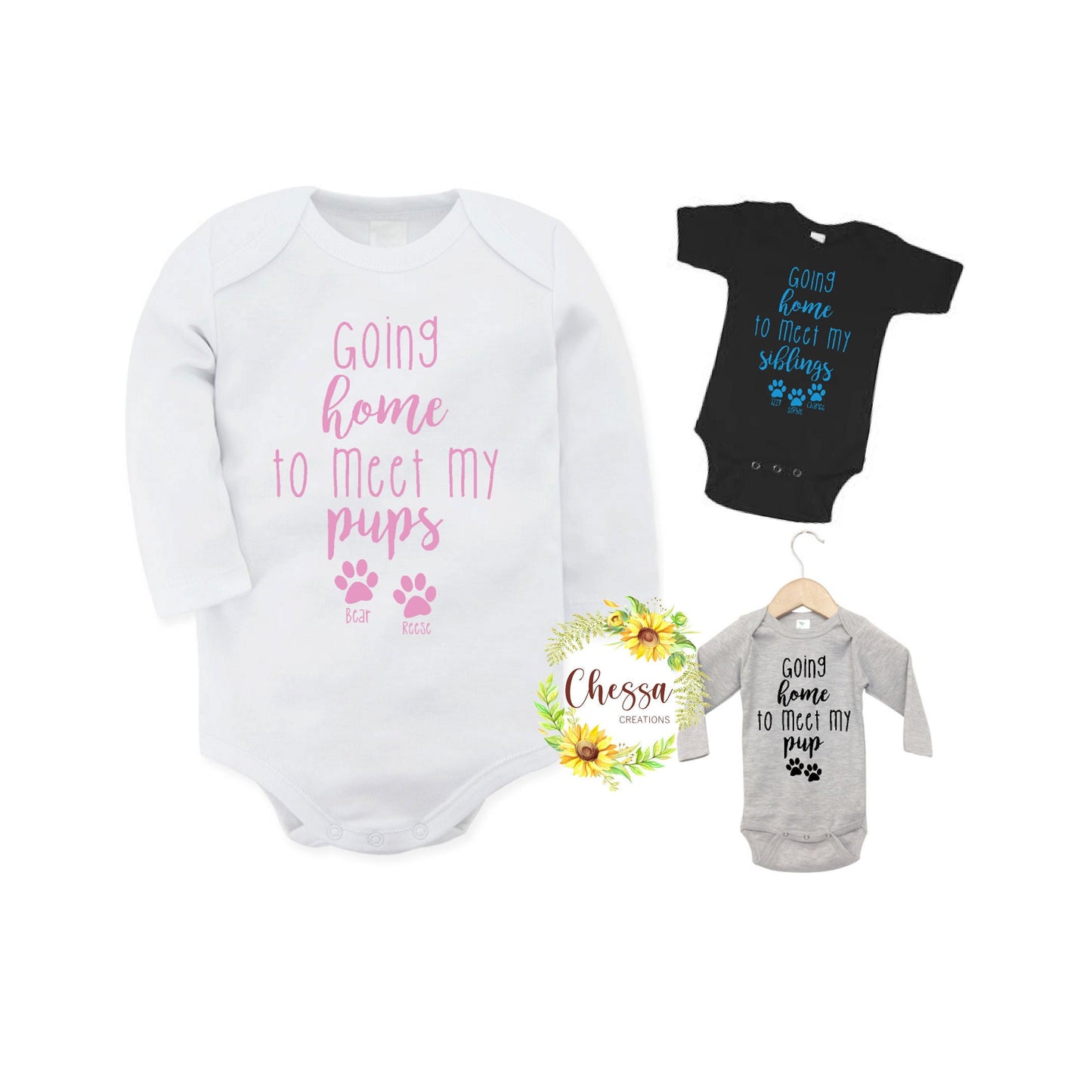 Bringing Home Baby Outfit Gender Neutral, Boy, Girl, Going Home to Meet My Pups, Dogs, Summer, Winter, Fall, or Spring Coming Home Outfit