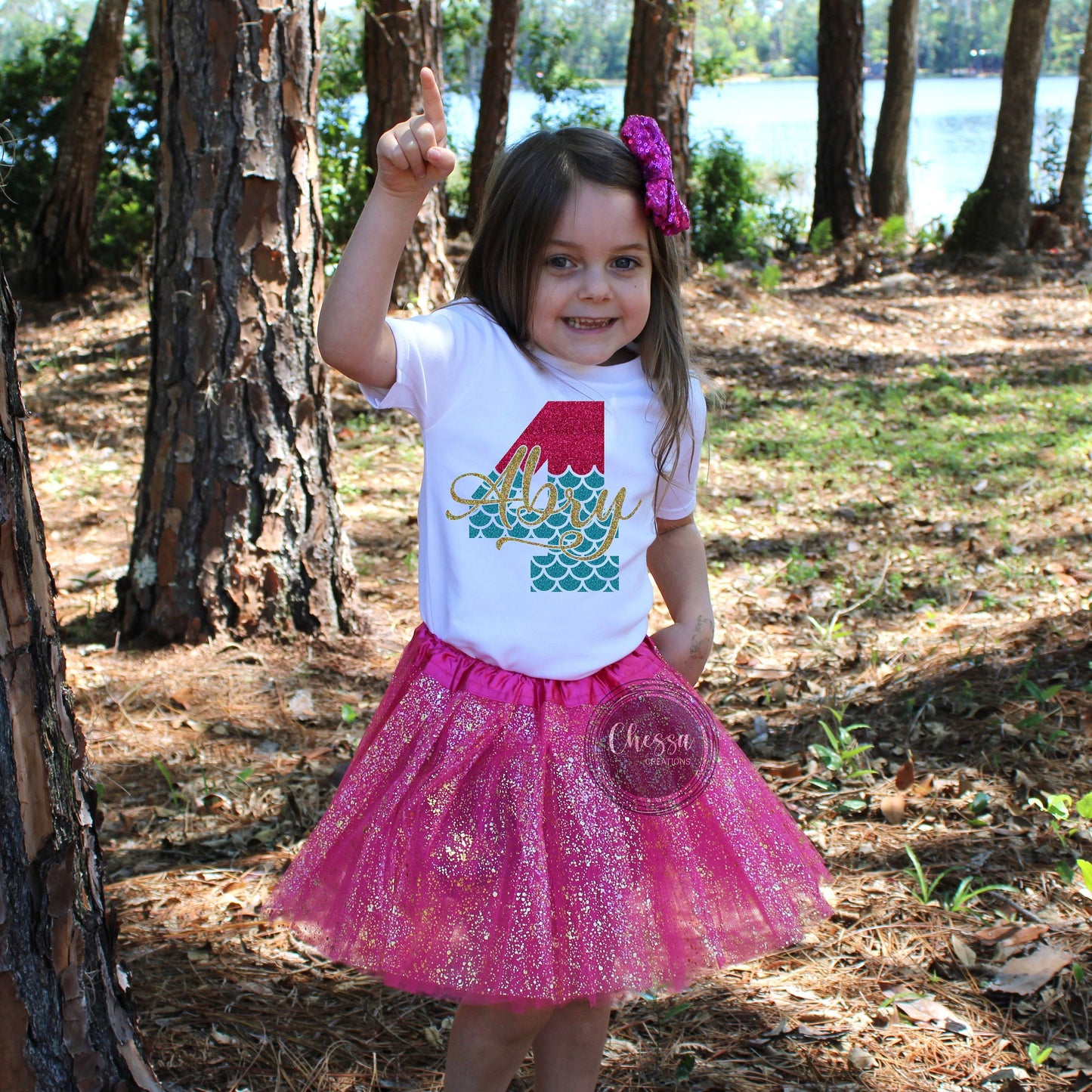 Mermaid Birthday Shirt Girl 4 Year Old Birthday Outfit, 5, 6, 7, 8, 9, 10, Pink, Aqua, Gold, CHOOSE YOUR COLORS!