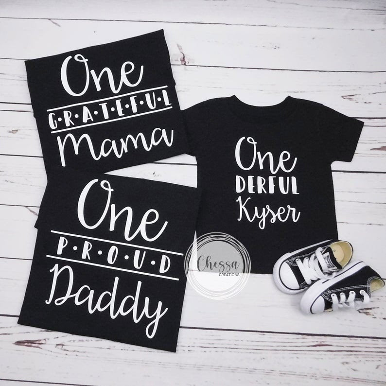 Family Shirts for Baby Boy 1st Birthday, Custom Matching Outfits for Mom, Dad, Sister, Brother, T Shirts