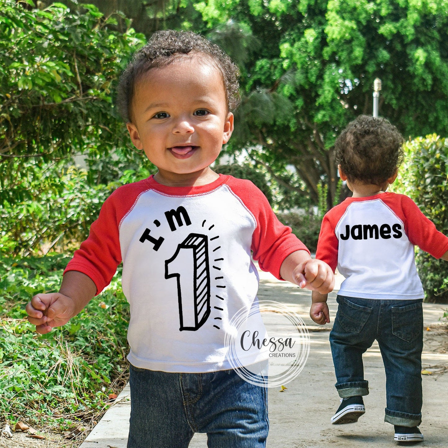 DISCONTINUED STYLE Buy it while you can!  First Birthday Outfit Boy 1st Birthday Shirt, One Year Old Boy White Raglan shirt w/ Red Sleeves