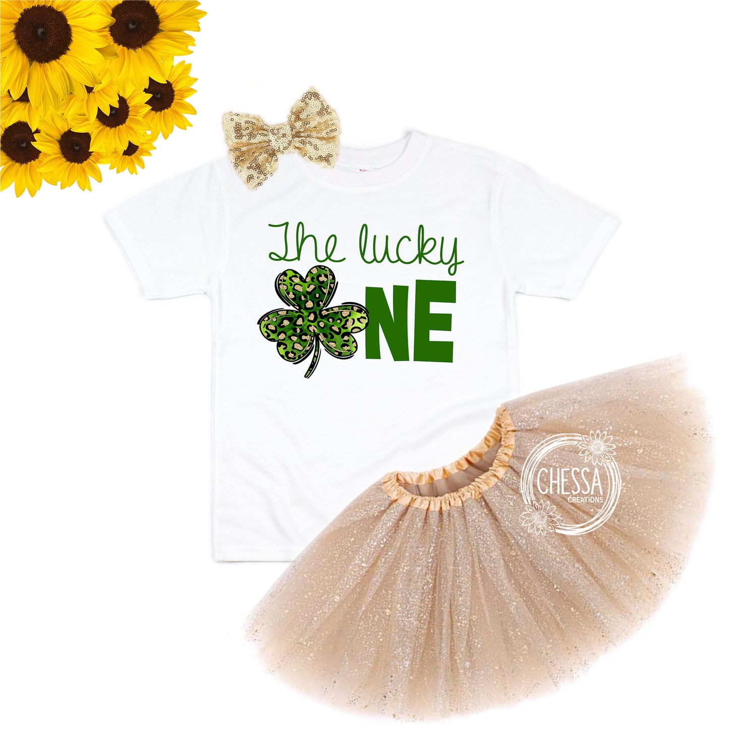 St Patricks Day First Birthday Girl Outfit 1st Birthday Lucky One Year Old Girl Birthday, Long or Short Sleeve Shirt with Tutu and Bow