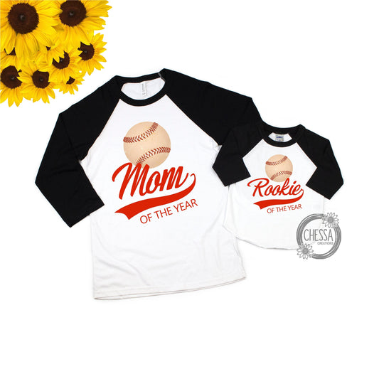 Baseball Birthday Boy Family Shirts, Rookie of the year First Birthday Boys Party Outfit Raglan Baseball Cake Smash, Mom, Dad, Sister