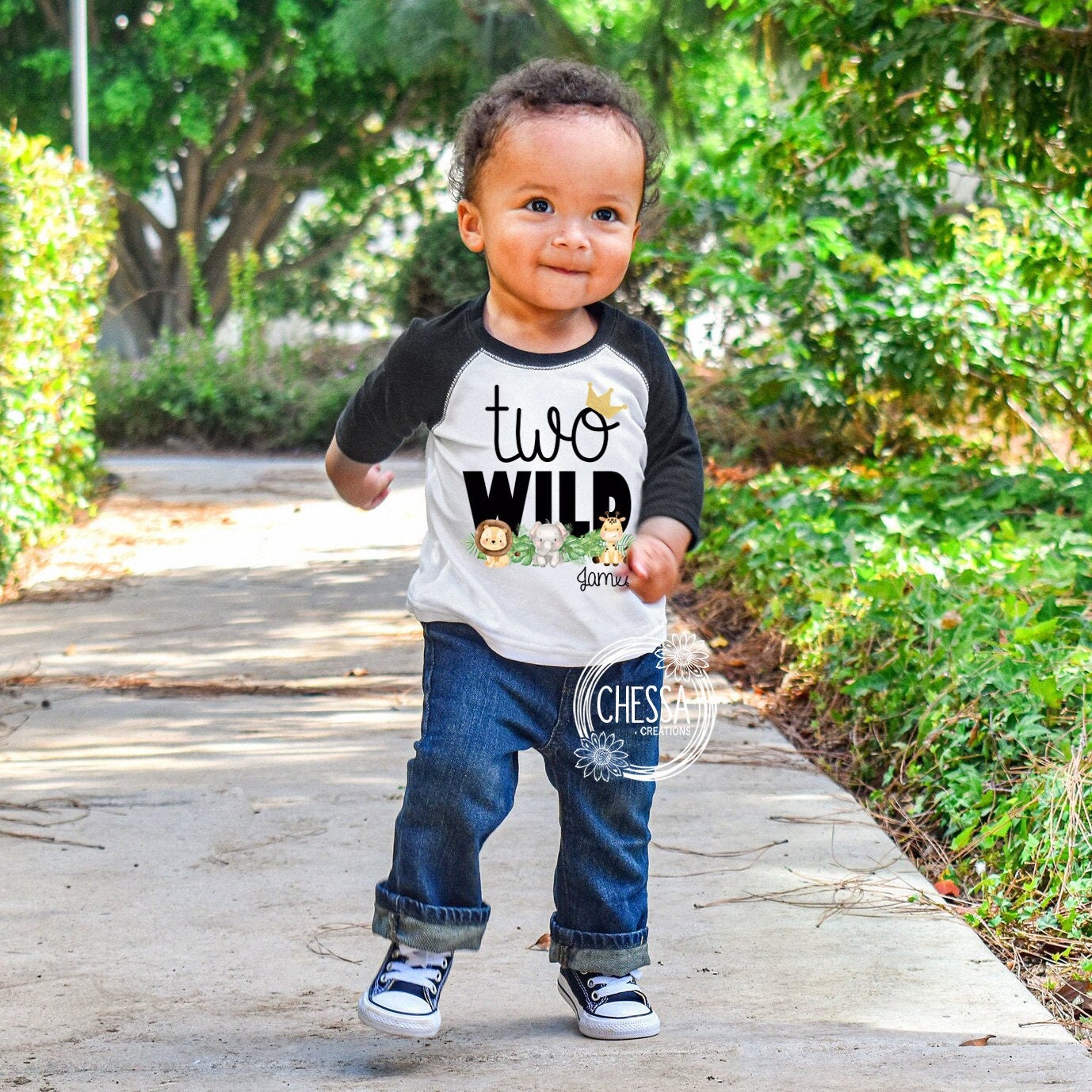 2nd Birthday Shirt Boy Outfit Two Wild 2 Year Old Jungle Safari Animals First Birthday Cake Smash Shirt, DTG Ink Print