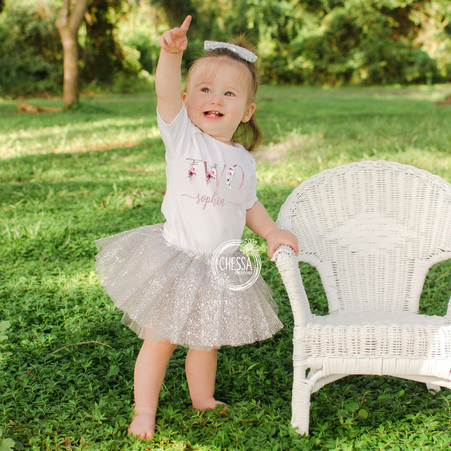 2nd Birthday Outfit Girl, Name Shirt for 2 Year Old Birthday Cake Smash, Birthday Long Sleeve, Mauve Pink Floral Letters, DTG Ink Print