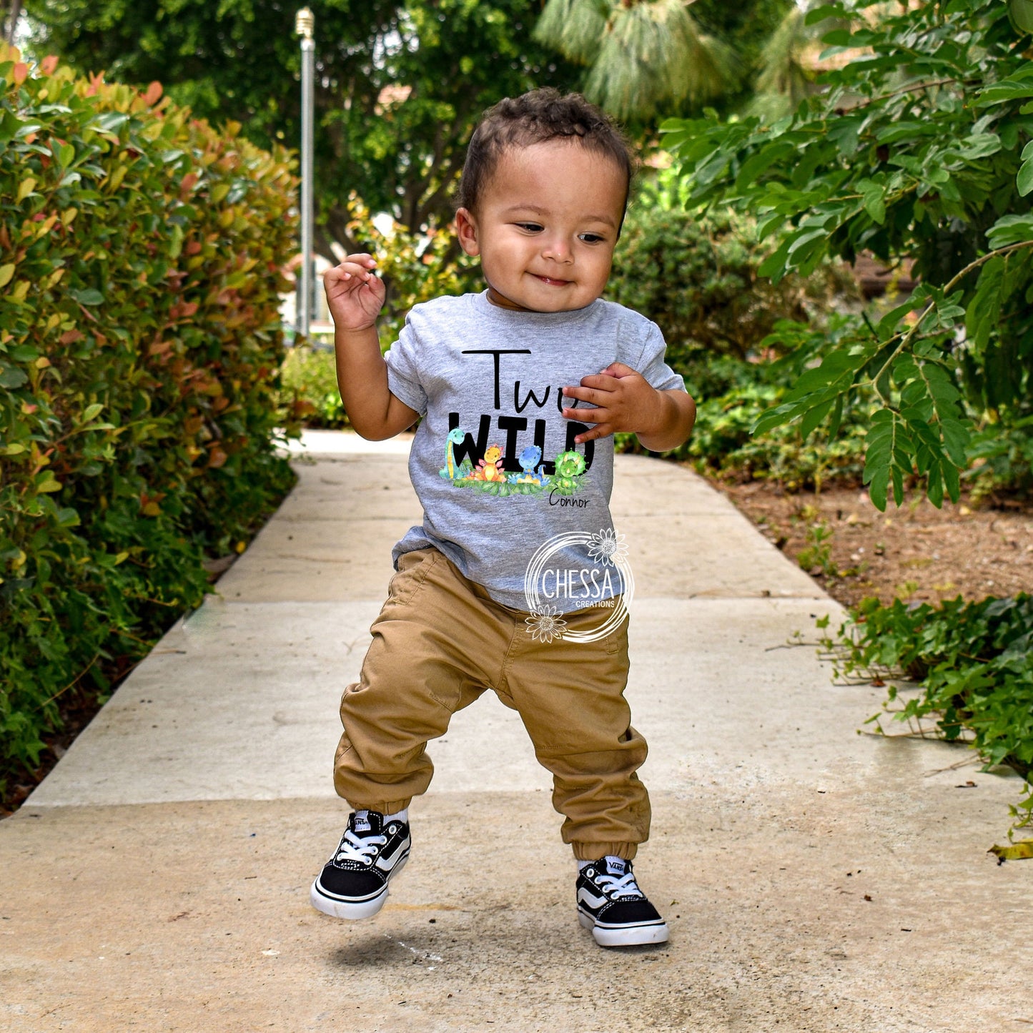 2nd Birthday Shirt Boy Outfit Dinosaur Two Wild 2 Year Old First Birthday Cake Smash Shirt, DTG Ink Print