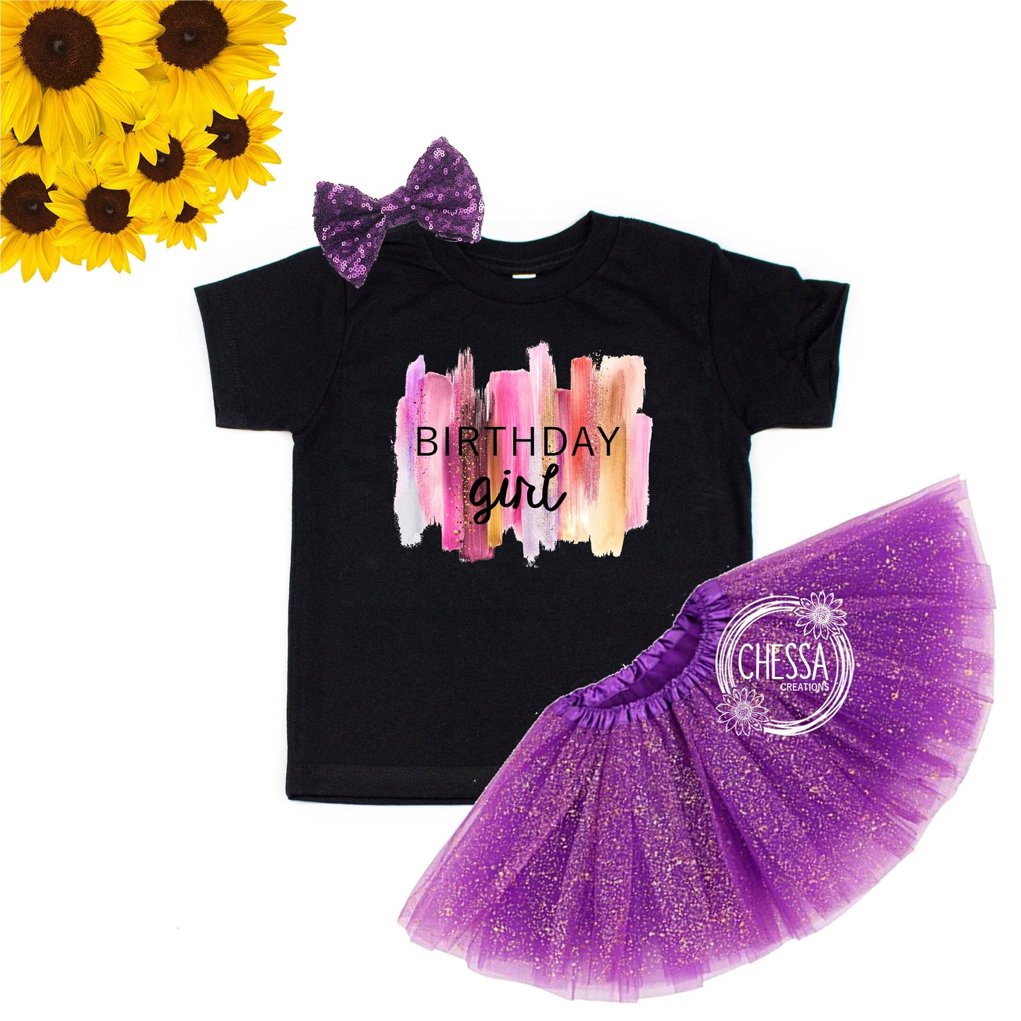 Birthday Girl Outfit, 1st 2nd 3rd Shirt for First Second Third Birthday Cake Smash, ANY AGE!, Birthday Long Sleeve, Pink Purple, Gold, 4, 5