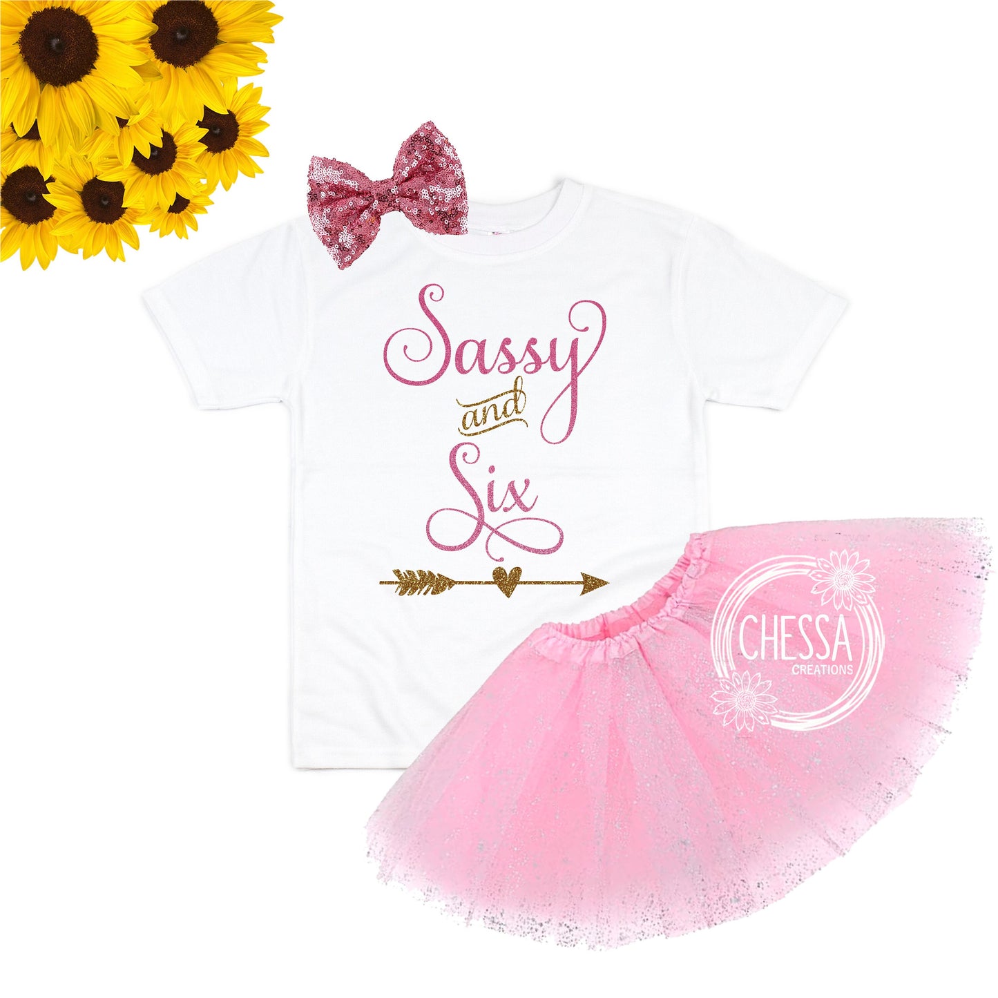 Girls Birthday Shirt 7 Year Old, Birthday Outfit Sassy and Seven Lavender, Gold, ANY AGE!, 6 Year Old. 6th Birthday Party, Chessa Creations