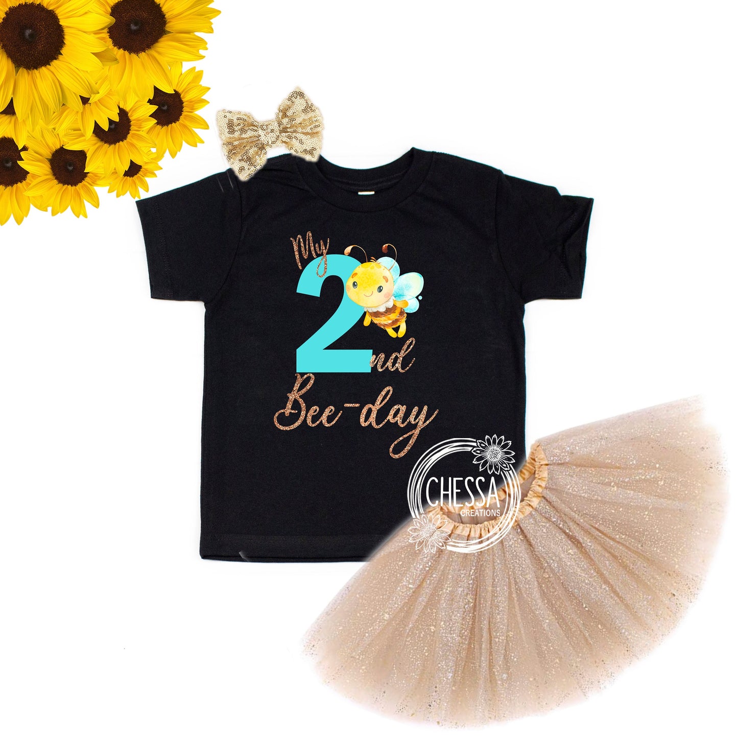 My 1st Bee-Day Birthday Girl Outfit ANY AGE! 1 2 3 4 5 Year Old Shirt, Bumble Bee, Spring Summer Birthday, Gold Glitter Tutu & Bow