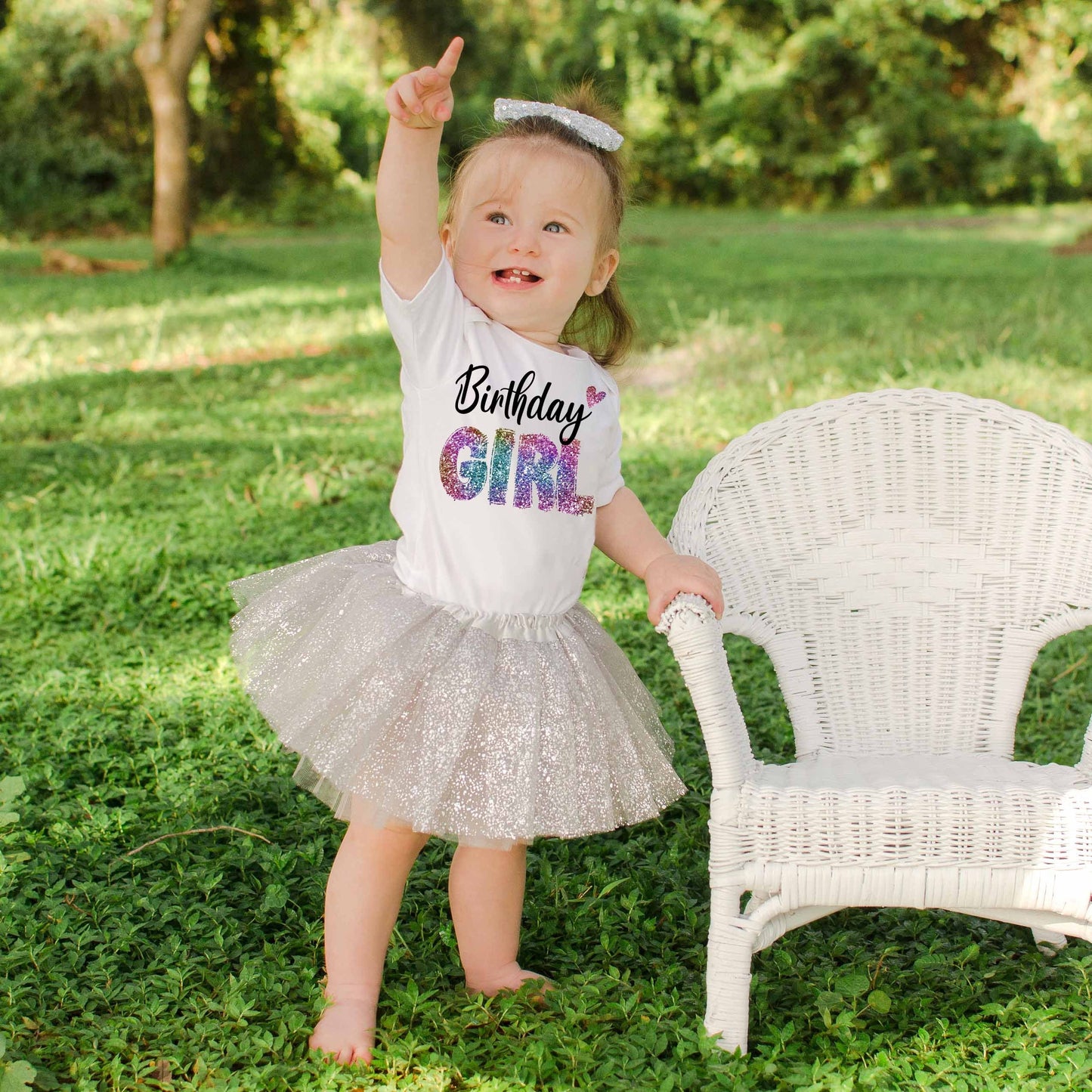 Birthday Girl Outfit Girls Shirt, ANY AGE! 1st 2nd 3rd One Year Old Long or Short Sleeve Shirt w/ Tutu & Bow Professional Ink Print Glitter