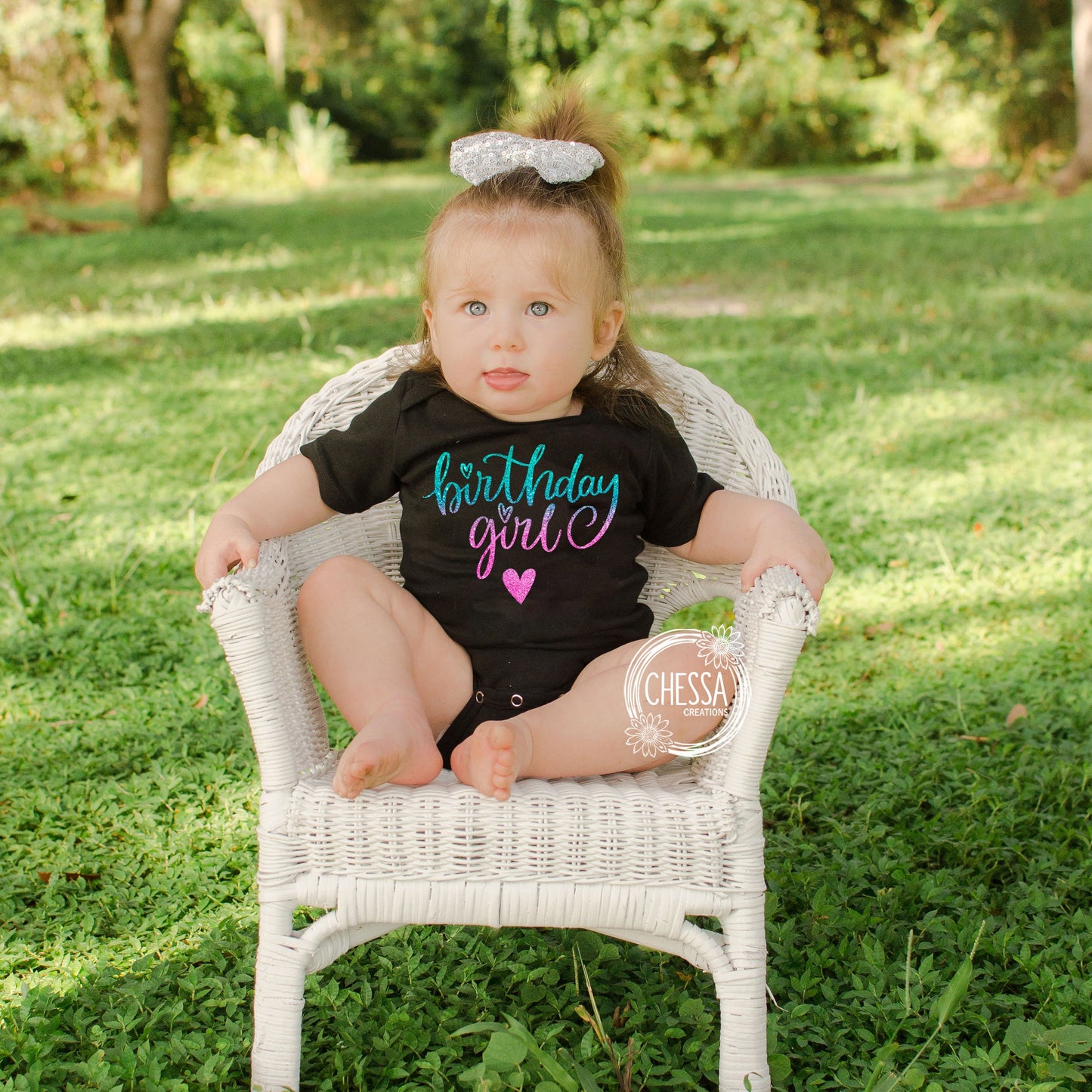 Birthday Girl Outfit Girls Shirt Custom 1st 2nd 3rd One Year Old Long or Short Sleeve Shirt w/ Tutu & Bow Purple Hot Pink Aqua Ombre Glitter