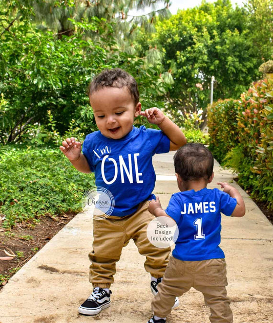 1st Birthday Boy One Year Old Boy Birthday Outfit, First Birthday, I'm 1, Royal Blue, Chessa Creations